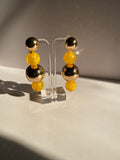 Yellow & Gold Ball Earrings