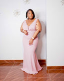 The Amara Beaded V-Neck Maxi Dress