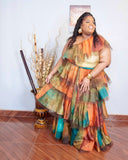 One Shoulder Ruffle Two Piece Set