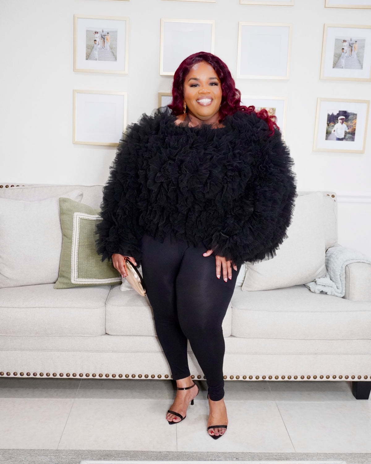 Black Ruffle Shirt