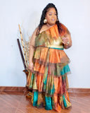 One Shoulder Ruffle Two Piece Set