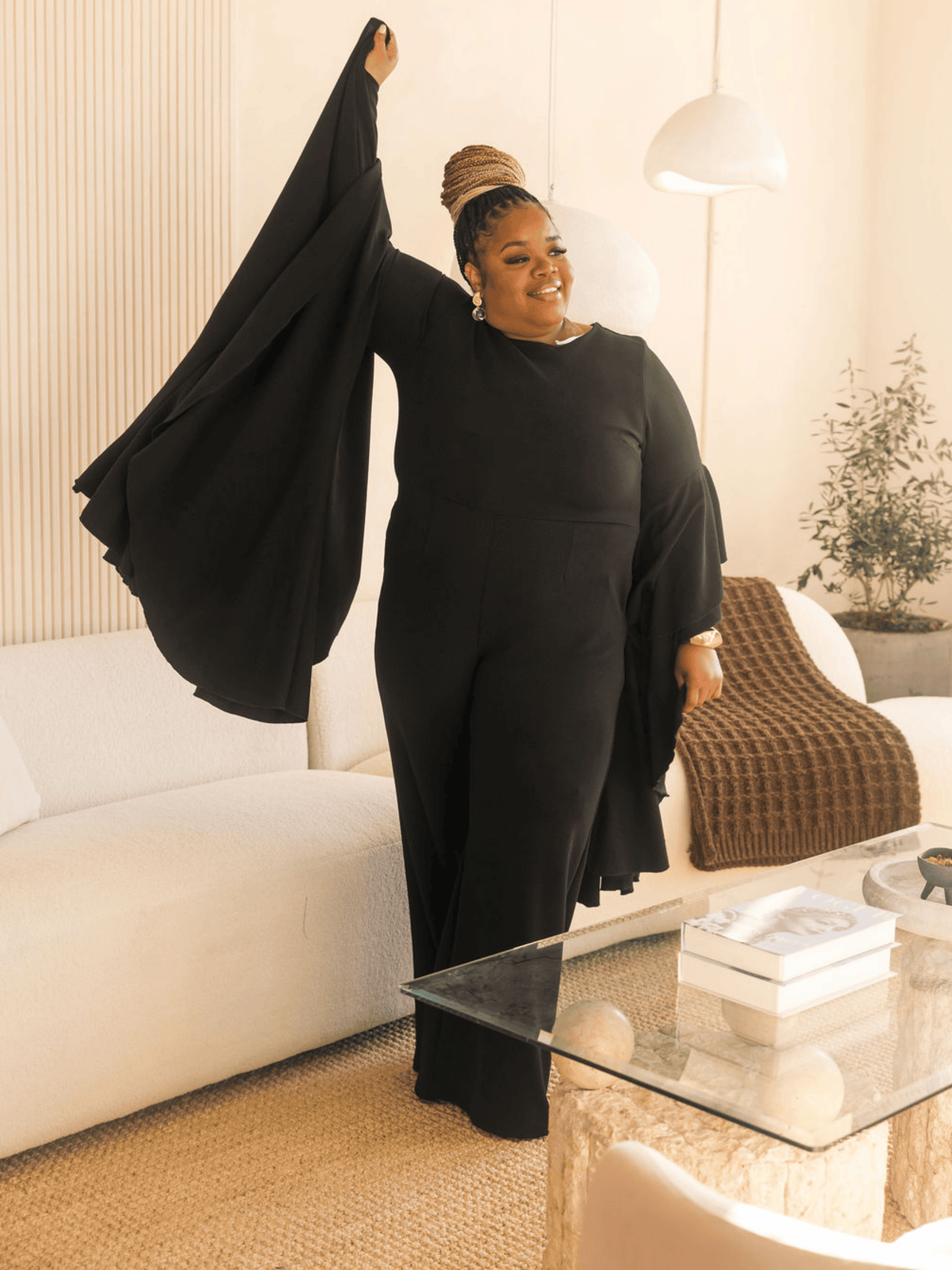 Exaggerated Arm Jumpsuit