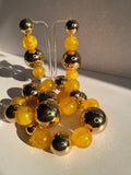 Yellow & Gold Ball Bracelets