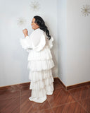 Plus size white luxury fashion top