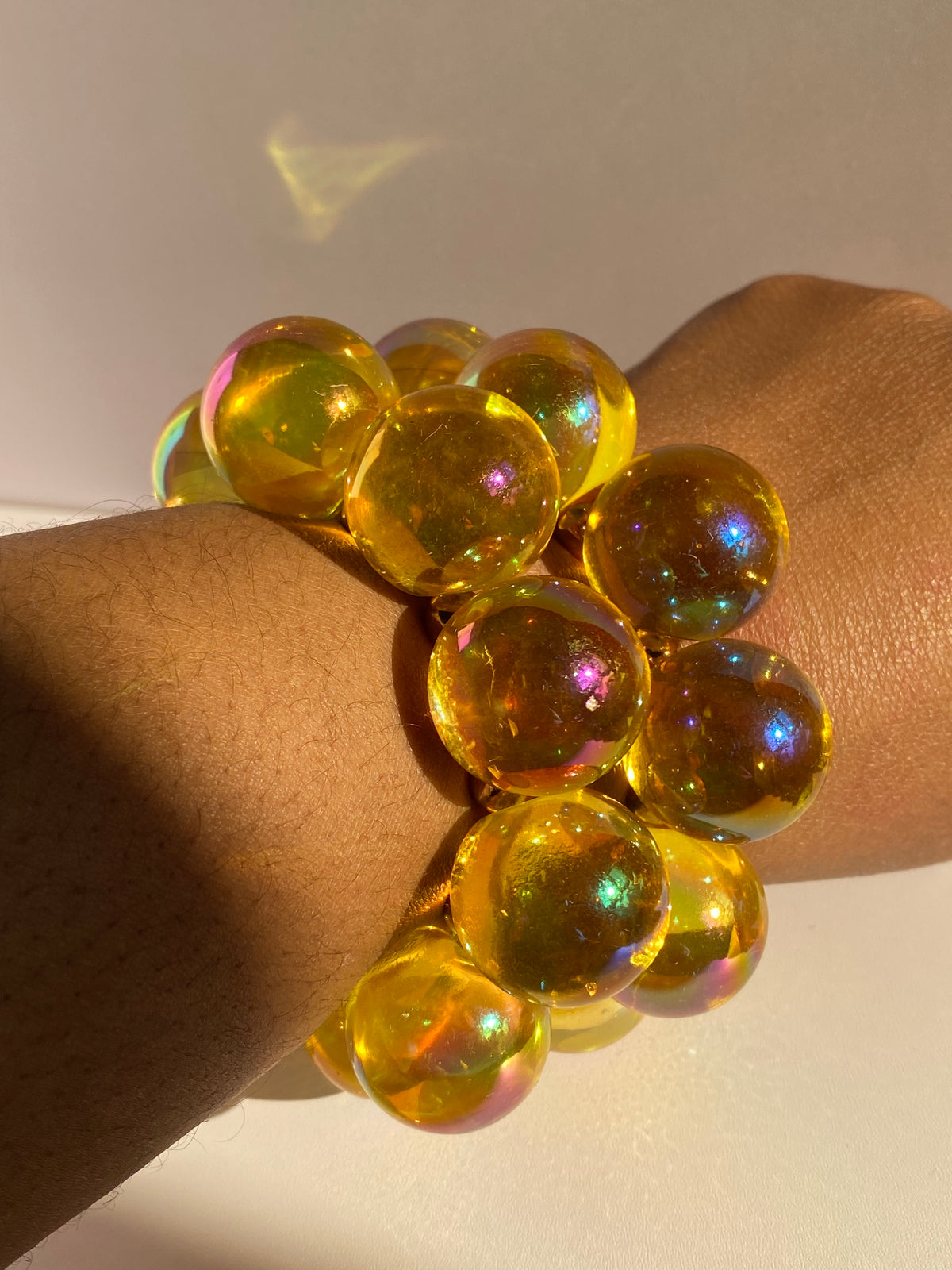 Teal Iridescent Ball Bracelet