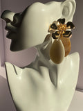 Golden Bloom Teardrop Statement Earrings
