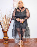 Two Piece Black Sheer Slip Dress