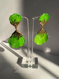 Double Flower Drop Earrings