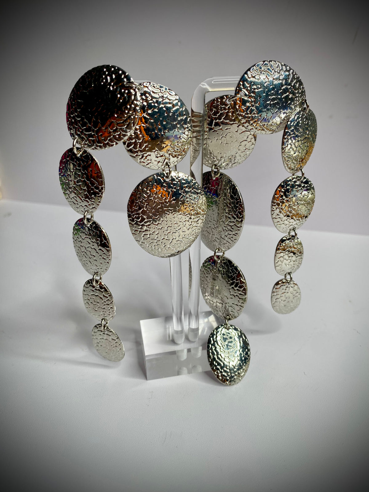 Long Textured Uneven Earrings