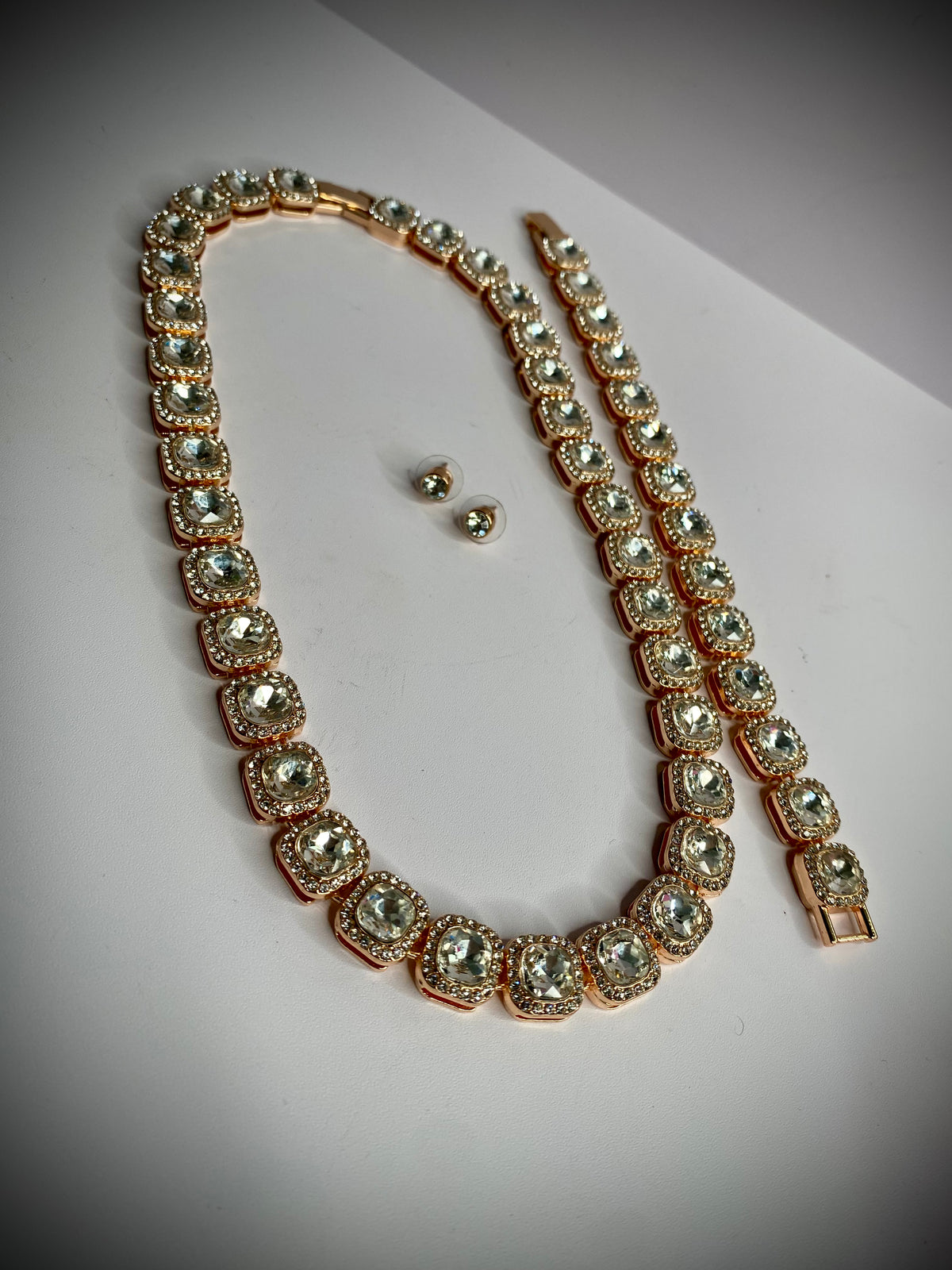 Bling Square Necklace Set