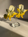 Large Yellow Ombre Flower Earrings