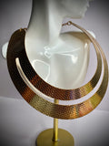 Double Texture Plate Necklace