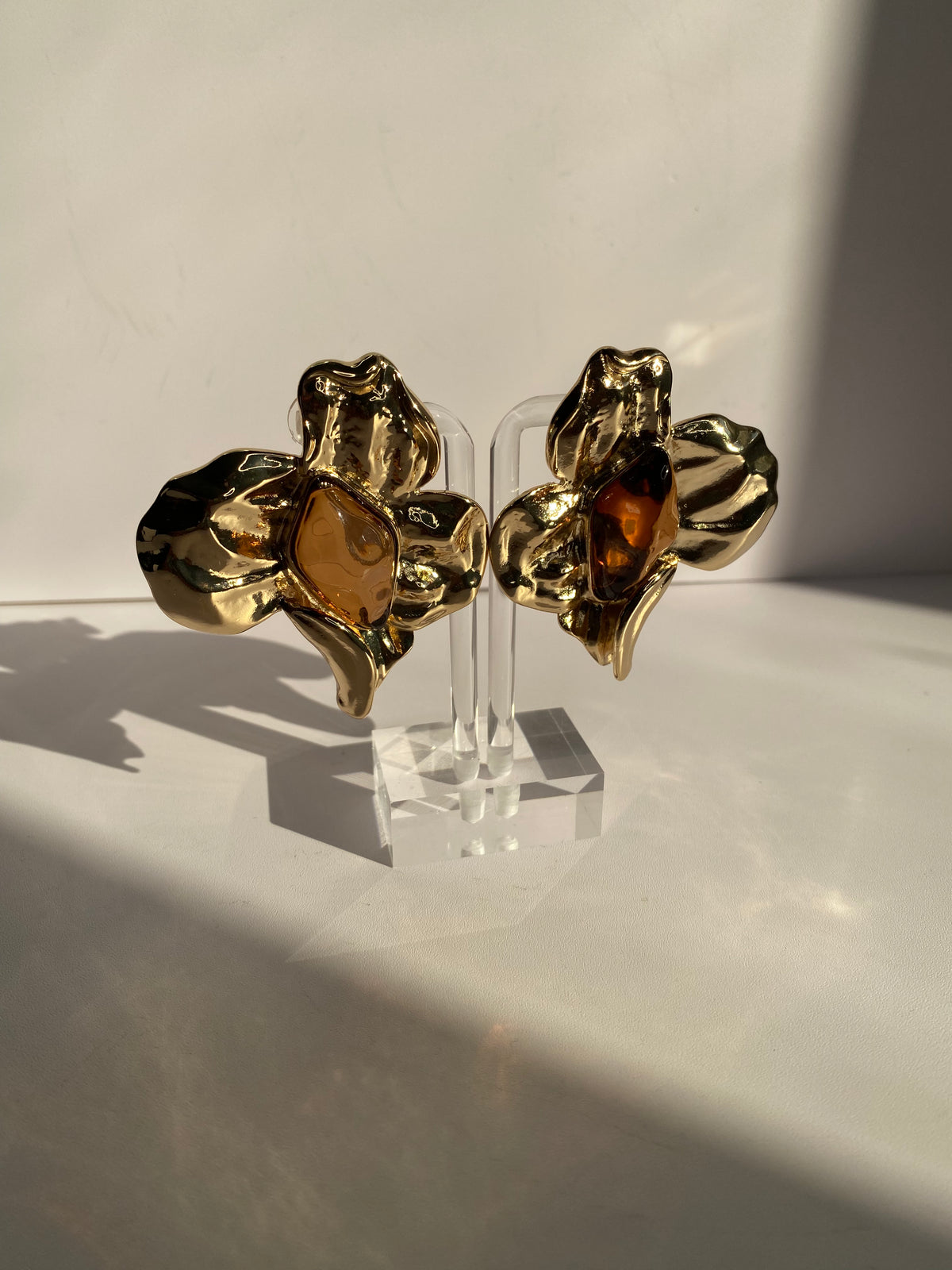 Stone Flower Earrings