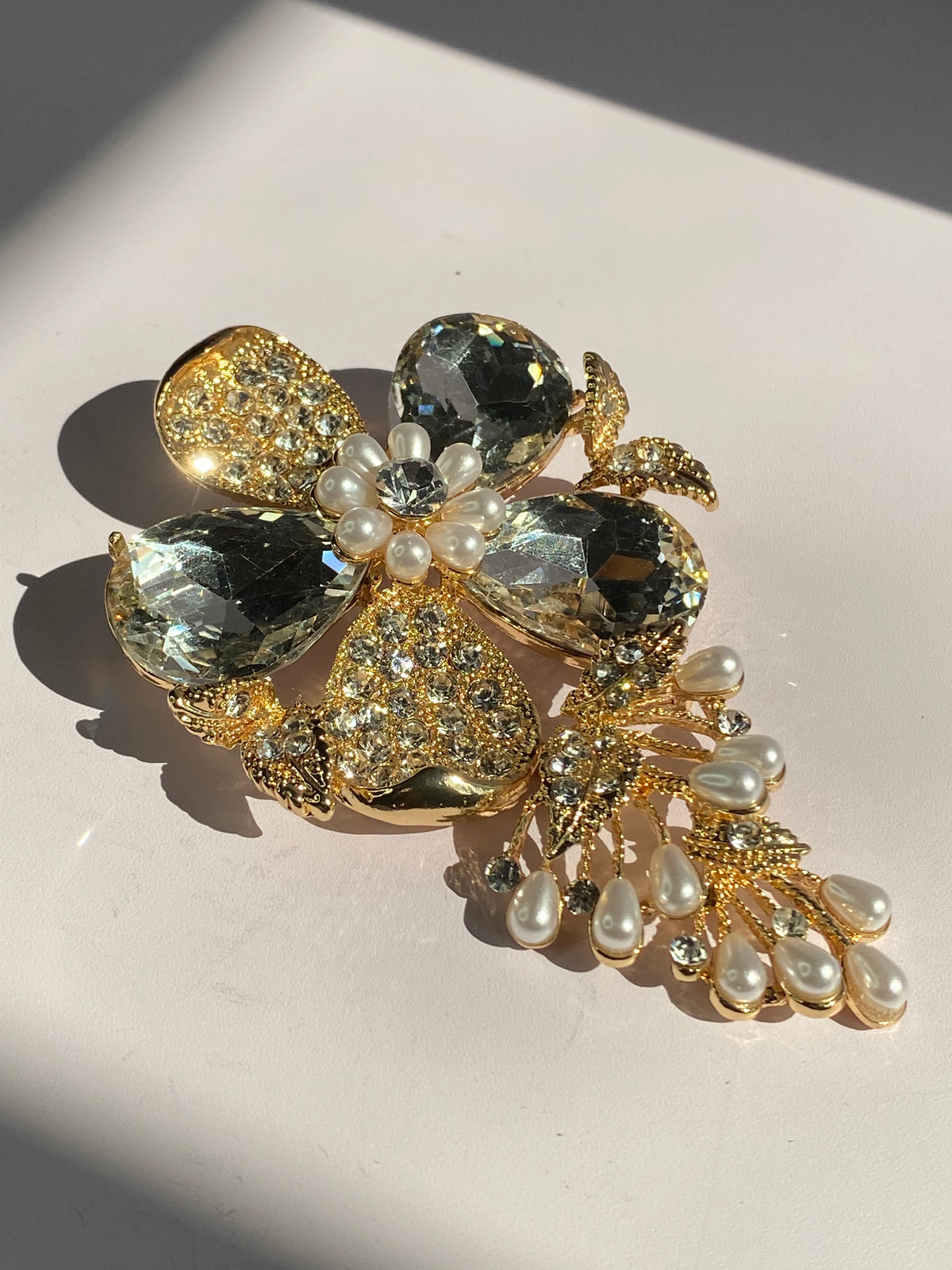 Gold Flower Brooch