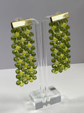 Green Beaded Flat Earrings