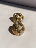 Vintage Gold Pearl Earrings