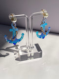 Blue Anchor Earrings