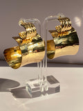 Gold Double Halfmoon Earrings