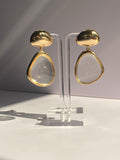 Gold and Clear Teardrop Earrings