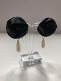 Two Tone Rose Drop Earrings