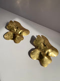 Gold Worn Folded Earrings