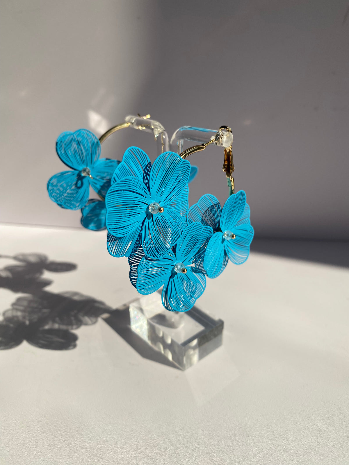 Small Flower Hoop Earrings