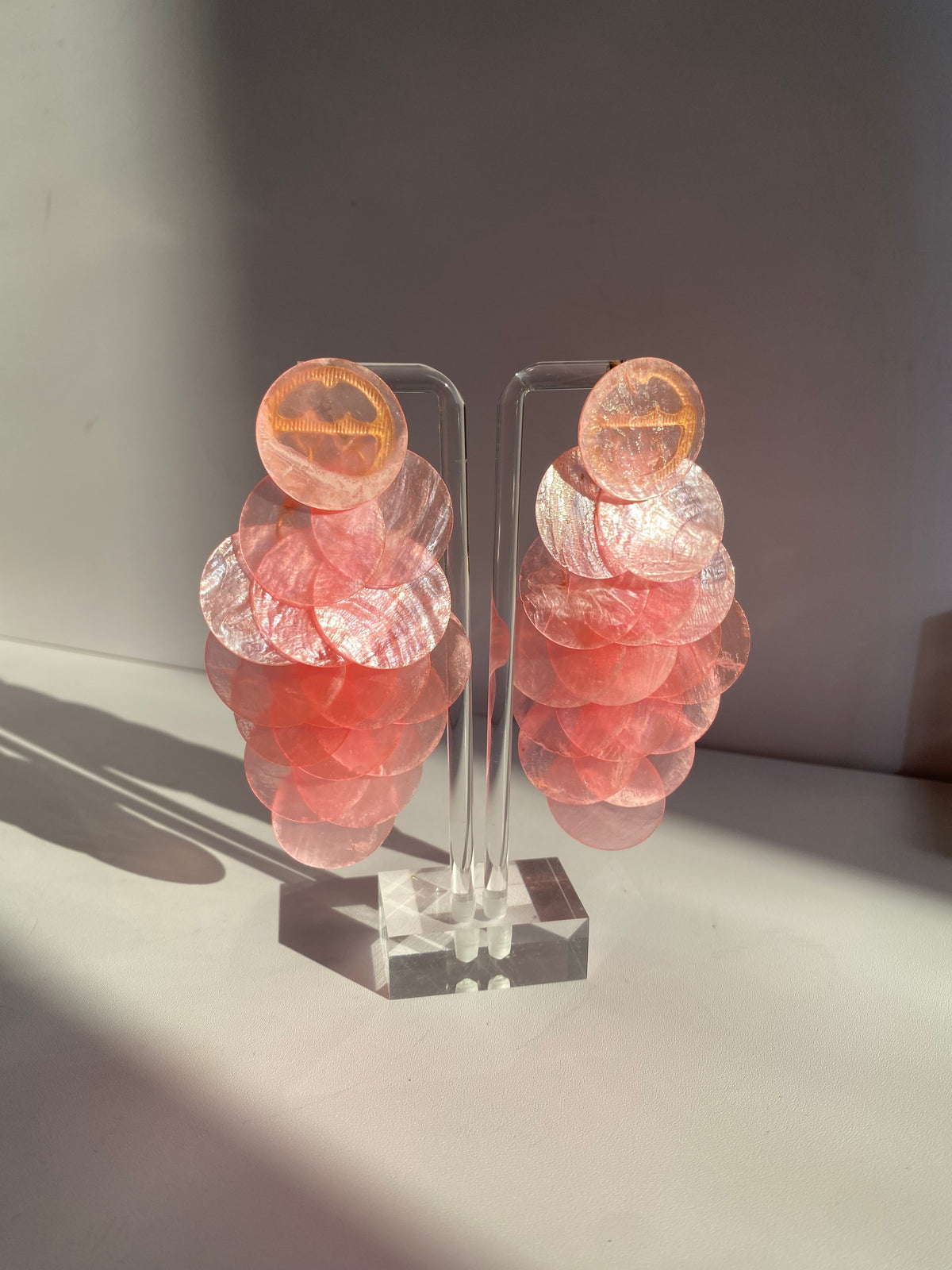 Pink Layer Shell Earrings